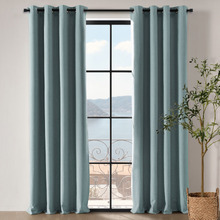 Ainslie Linen-Look Blockout Eyelet Curtains (Set of 2)